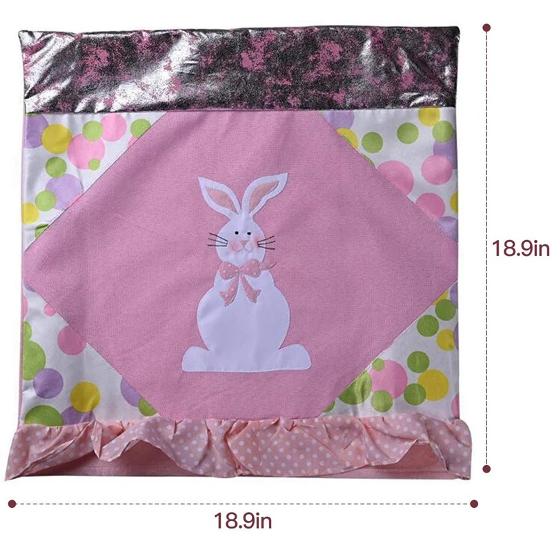 

Easter Chair Cover Easter Bunny Chair Covers Chair Back Covers Chair Cover for Dining Restaurant Hotel (48 x 48cm)