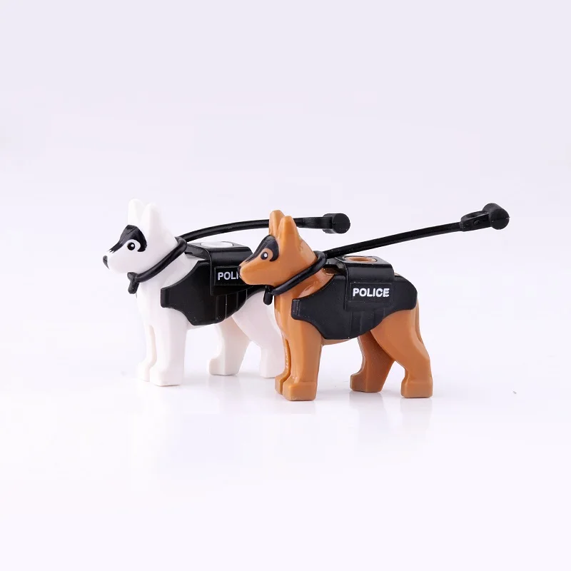 

Police Dog Vest DIY MOC SWAT City Mini Military Weapons Playmobil Accessories Brinquedos Figures Building Block Brick Mini Toys