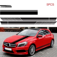 5pcs car stickers side stripes body decals door hood cover rearview mirror racing sports accessories for toyota bmw audi vw kia