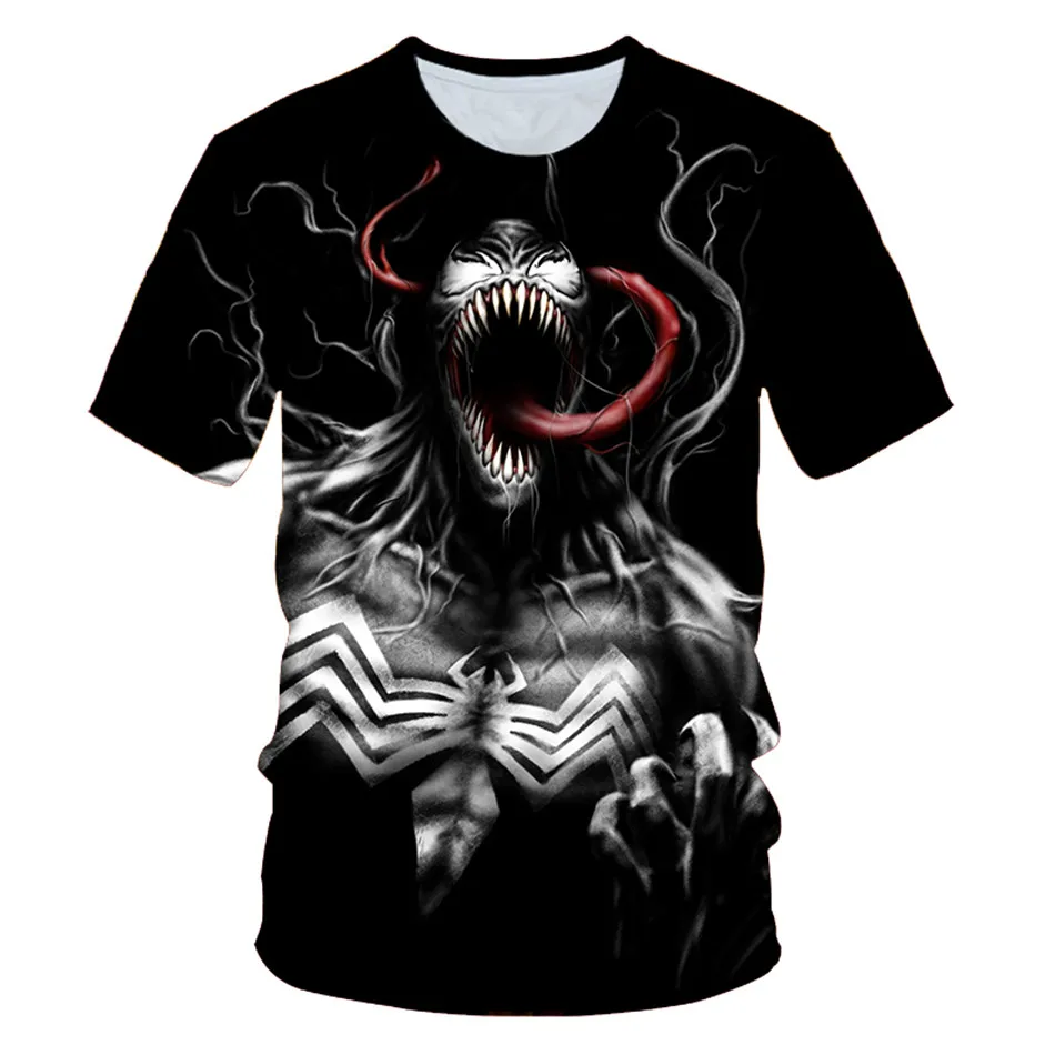 Летняя детская одежда новые Venom Marvel пленка футболка аниме детские 3D принтом Футболки для мальчиков и девочек, Повседневная рубашка футболки От 4 до 20 лет