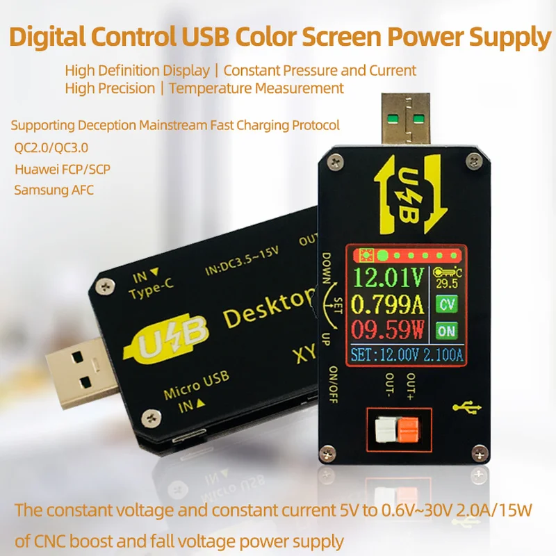XY UDP цифровой USB DC преобразователь CC CV 0 6 30V 5V 9V 12V 24V 2A 15 Вт Мощность модуль для