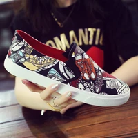 spring autumn canvas shoes male students shoes red blue casual graffiti sneakers loafers slip on shoes breathable mens shoes