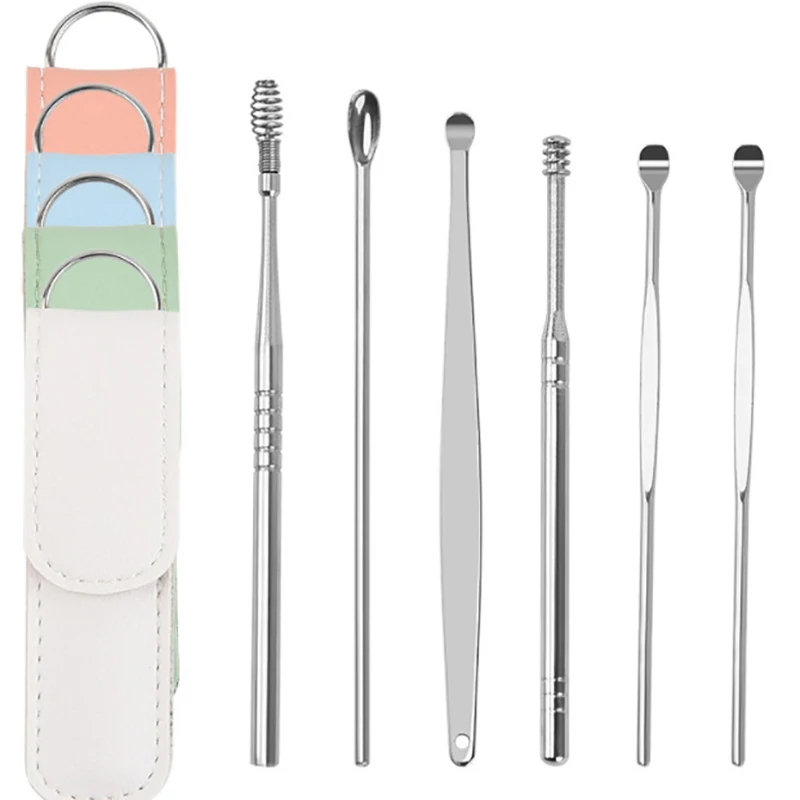 

6 шт./компл. инструмент для удаления телефонных позвонков, палочки для удаления ушной серы, милая ухочистка, чистящая искусственная ложка, за...