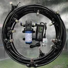 Система охлаждения туманом 6-18 м, диафрагменный насос 12 В, набор для полива S377, противотуманные форсунки 6 мм, садовые инструменты