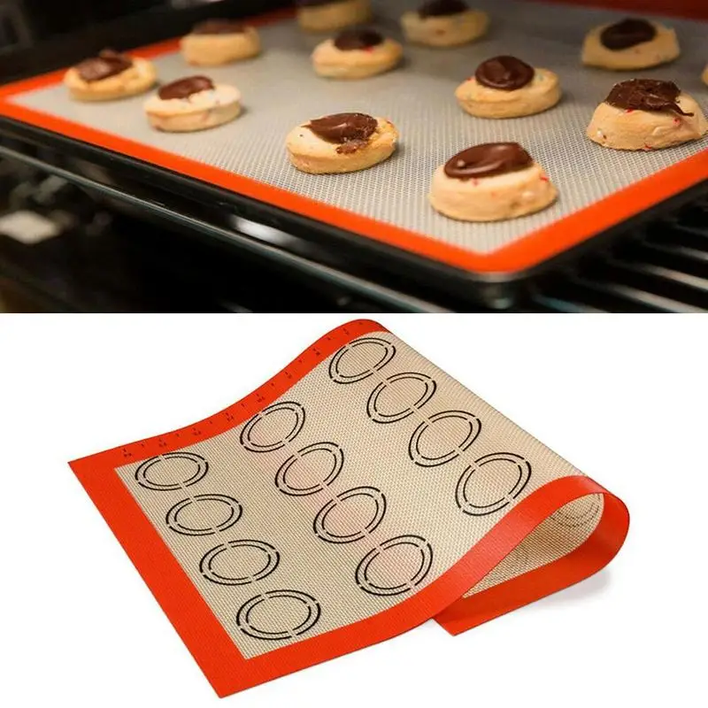 

Silicone Baking Pans Macaron Baking Mat Bread Cake Nonstick Professional Pastry Baking Accessories Tools Mat Cookie Kitchen T4J9
