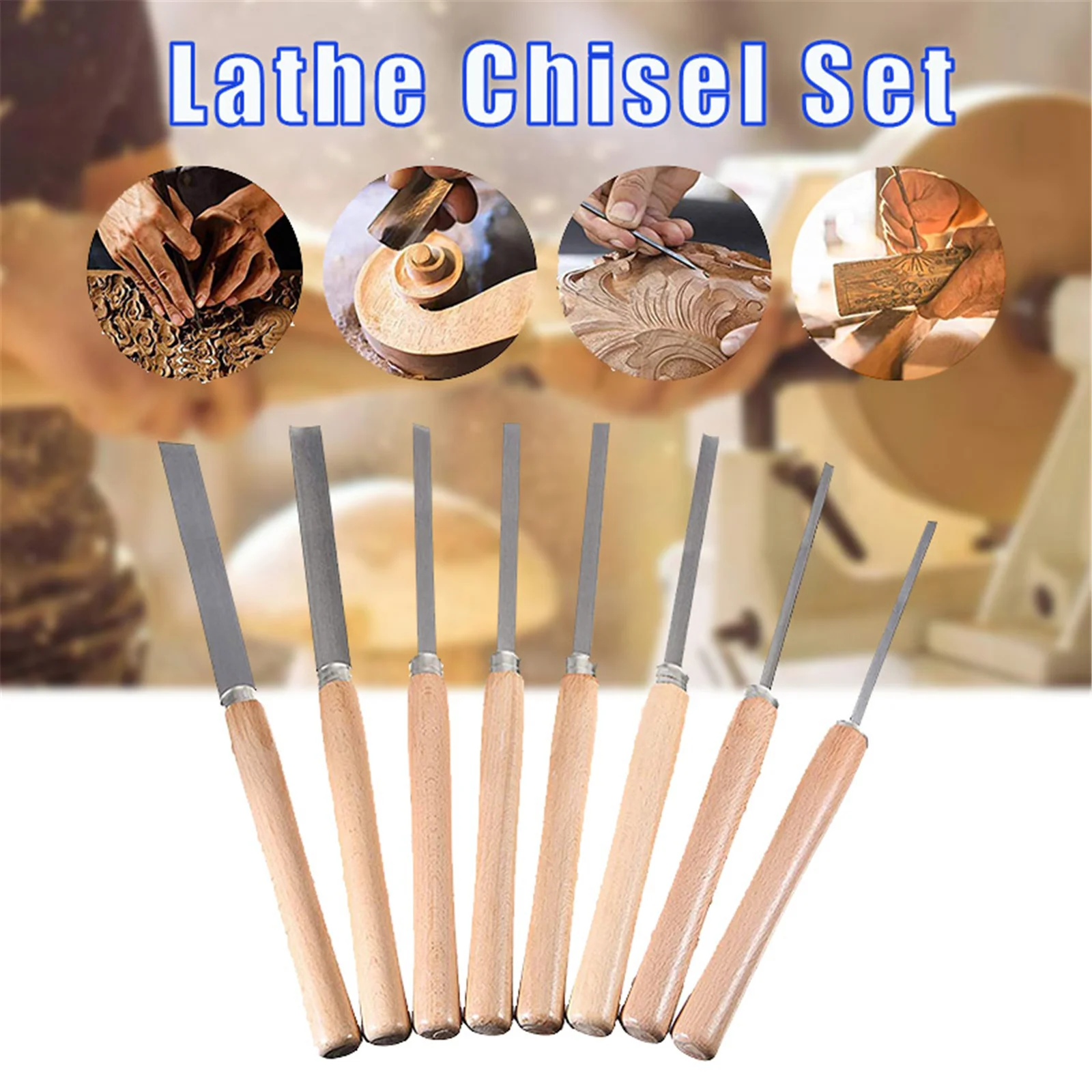 

Portable Wood Lathe Chisel Set Professional Quality Woodworking Tools Multifunctional Woodcarving Kit LBE