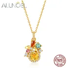 ALLNOEL Настоящее серебро 925 пробы Очаровательное ожерелье с подвесками для женщин ГранатАметистЗеленый Аметистцитрин Регулируемая цепочка Новая