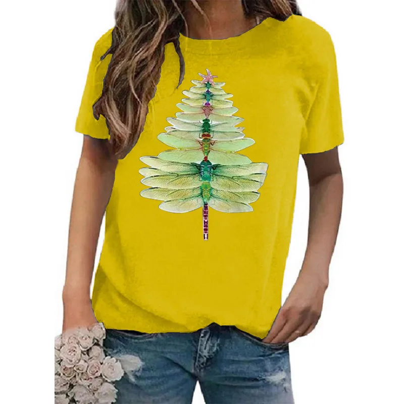 

Harajuku Female Solid Tees Tshirt Animal Graphic Print T Shirts Short Sleeve Summer Tops for Women 2021