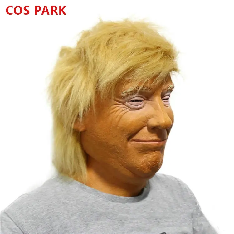 Латексная Маска для Хэллоуина с изображением президента Дональда Трампа золотые