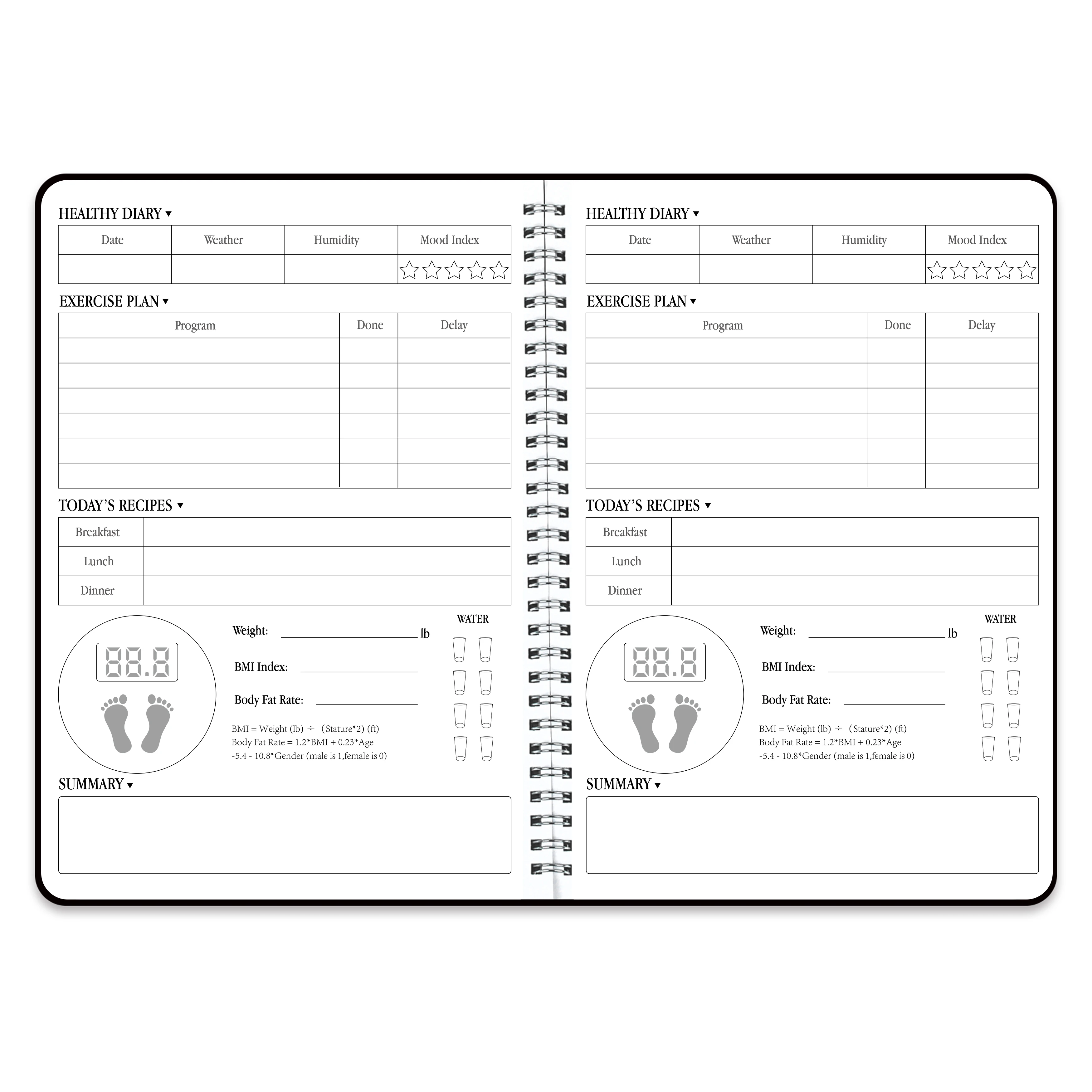 Журнал для фитнеса и еды-планировщик еды 10 5X8 планировщик похудения диеты