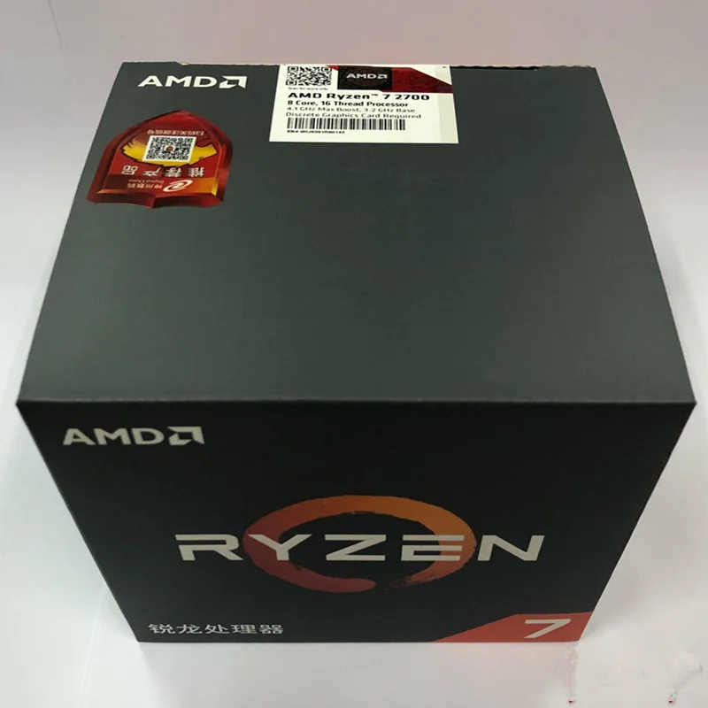 AMD Ryzen 7 2700 R7 3 2 ГГц Восьмиядерный Sinteen-нить Процессор процессор L3 = 16M 65 Вт YD2700BBM88AF