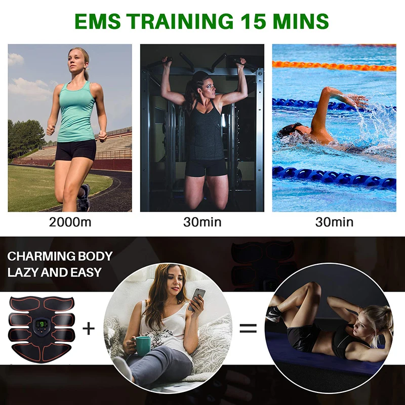 ABS стимулятор мышц тонера EMS брюшной тонизирующий пояс для тренировки тела фитнес формирующий мышечный Стимулятор для мужчин и женщин на руку тренажер для ног
