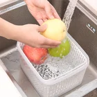 Бытовой Холодильник в японском стиле с крышкой, двухуровневый контейнер для хранения пищевых продуктов, пластиковый ящик большой емкости для слива в кухне LB61709