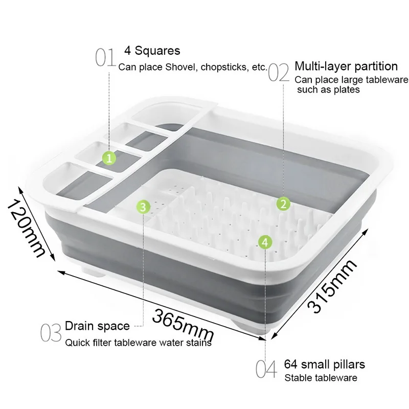 Складная Сушилка для посуды полка чашек кухонная стойка тарелка Портативная