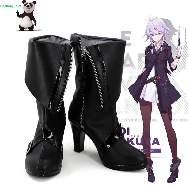 Черные туфли для косплея Touhou Project Izayoi Sakuya длинные кожаные сапоги изготовленные на