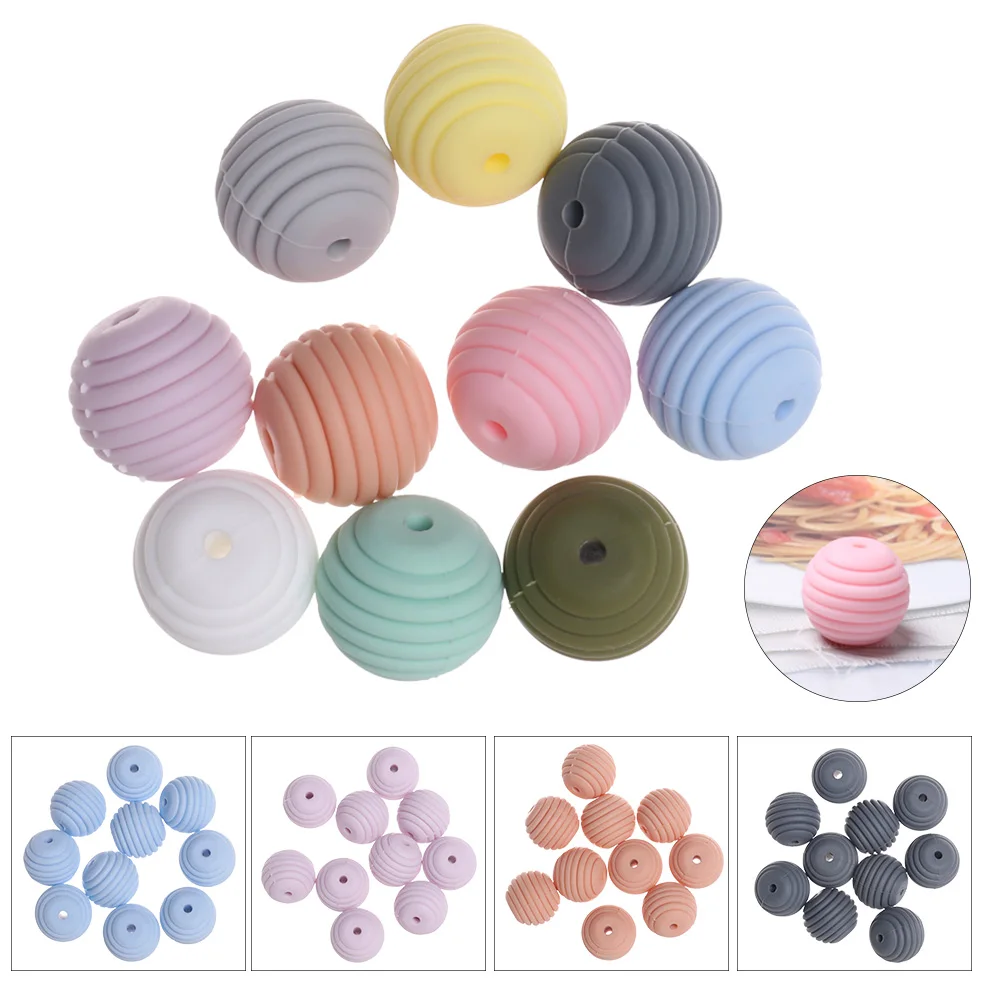 10 шт. силиконовые бусины для детского прорезывателя зубов|Наборы бусин и