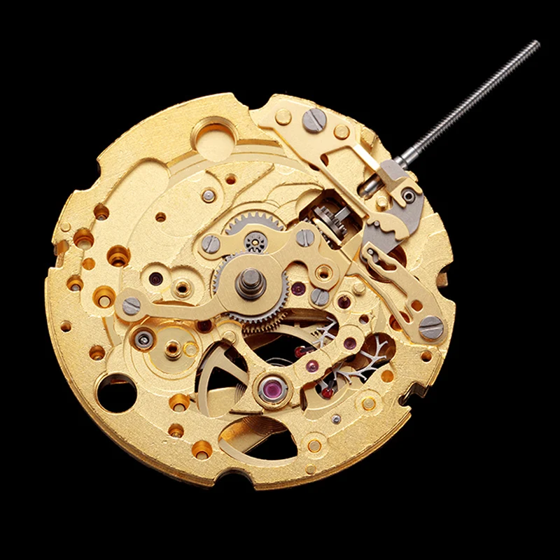 

21 Jewels Top Accuracy Automatic Self-Winding Movt Miyota 82S5 Standard Mechanical Movement Golden Skeleton Dial Design