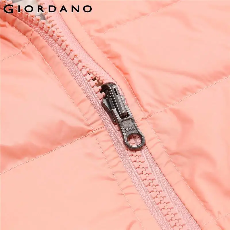 Giordano женский Реверсивный пуховик с капюшоном