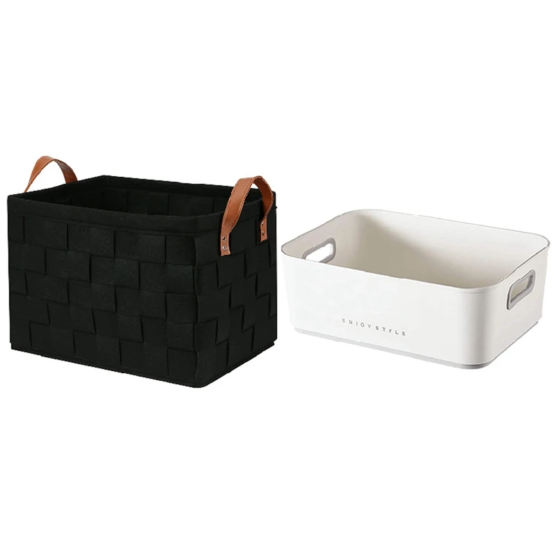

2PCS Collapsible Storage Basket Bins With Organizer Bins Organizers And Storage