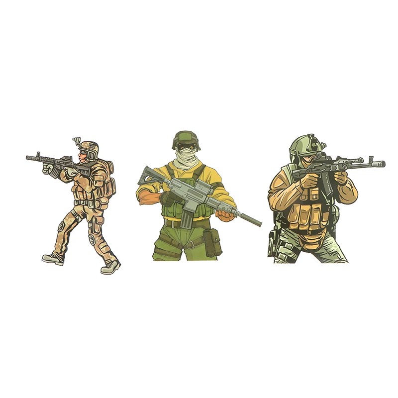 Наклейки в стиле милитари для мальчиков крутые Мультяшные аниме стикеры