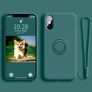 Мягкий силиконовый чехол для iPhone 13, 12, 11 Pro Max Mini, XS, XR, X, R, 7, 8, 6 S Plus, iPhone12, iPhone13 с кольцом-держателем, подставка
