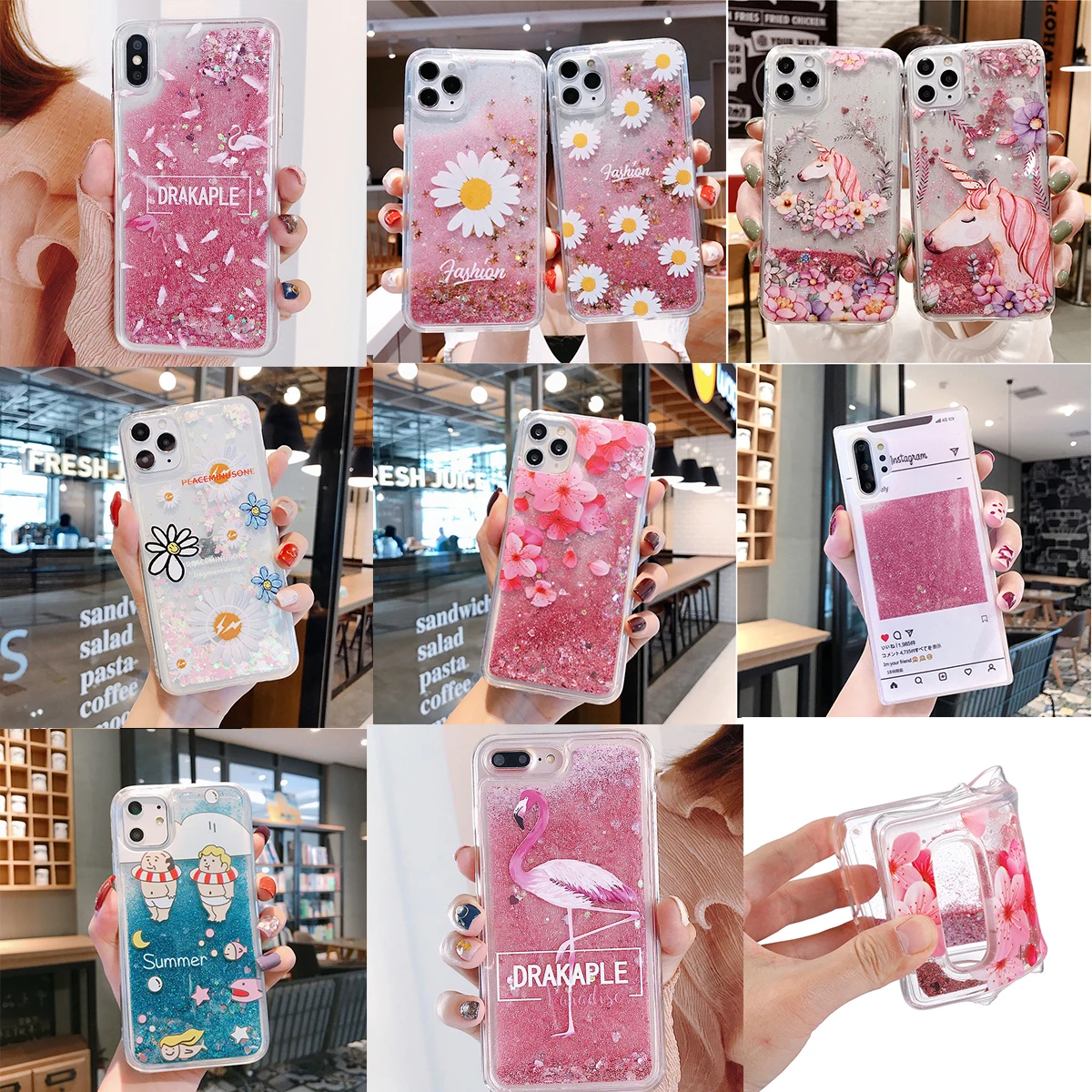 

Floral Unicorn Flamingo Glitter Water Liquid Phone Case For Huawei Y5 Y6 Y7 Y9 PRO Prime 2017 2018 2019 Soft TPU Cover