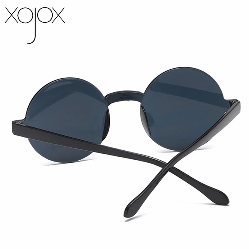 XojoX, винтажные круглые солнцезащитные очки, женские, океанские, цветные линзы, зеркальные, солнцезащитные очки, мужские, женские, фирменный дизайн, безрамные очки, UV400