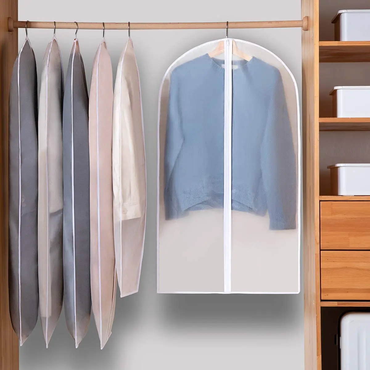 

Coat Dust Cover Clothes Organizer Storage Bags Are Waterproof Dustproof Portabledorm Room Essentials Home Storage Bag