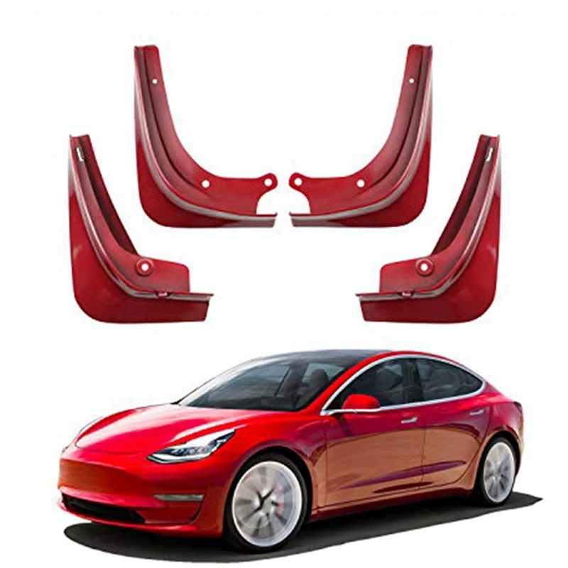 Брызговики s для Tesla модель 3 Брызговики пакет из 4 окрашенных блесков