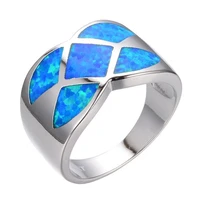 women rings retro geometric square blue ring wedding engagement jewelry christmas gift accessories women rings