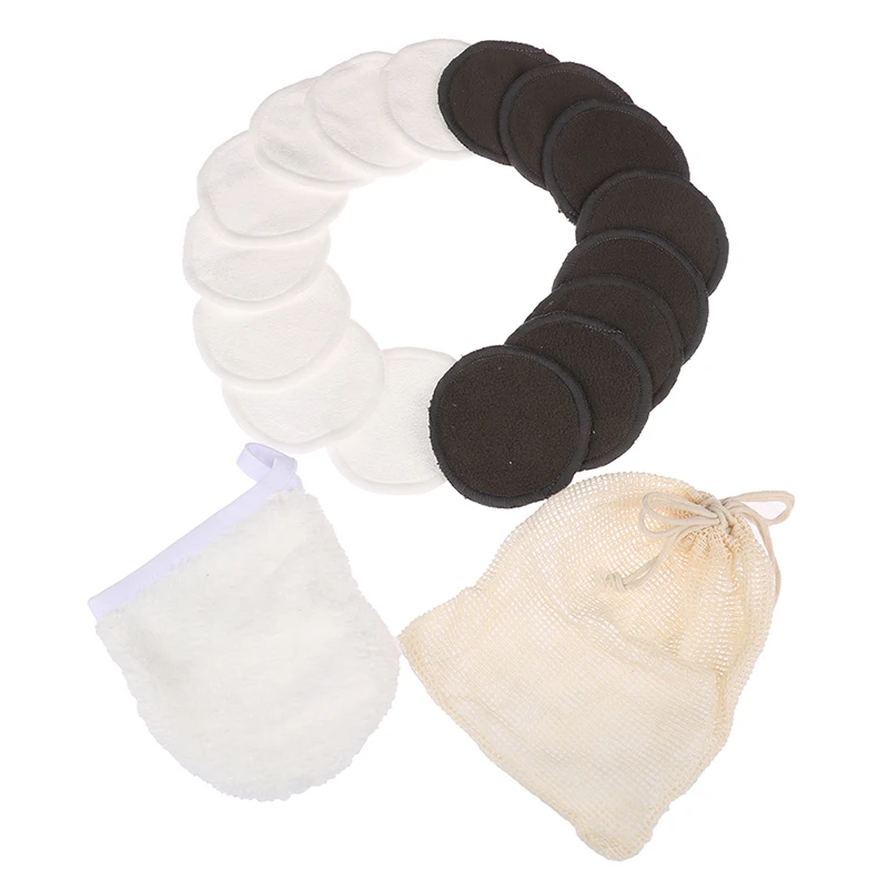 

12/16Pcs Makeup Remover Pads Reusable Cotton Pads Bamboo Fiber Nursing Pads Care