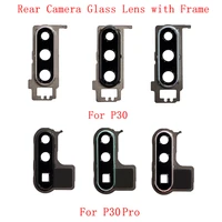 rear back camera lens glass with metal frame holder for huawei p30 p30 pro replacement repair spare parts