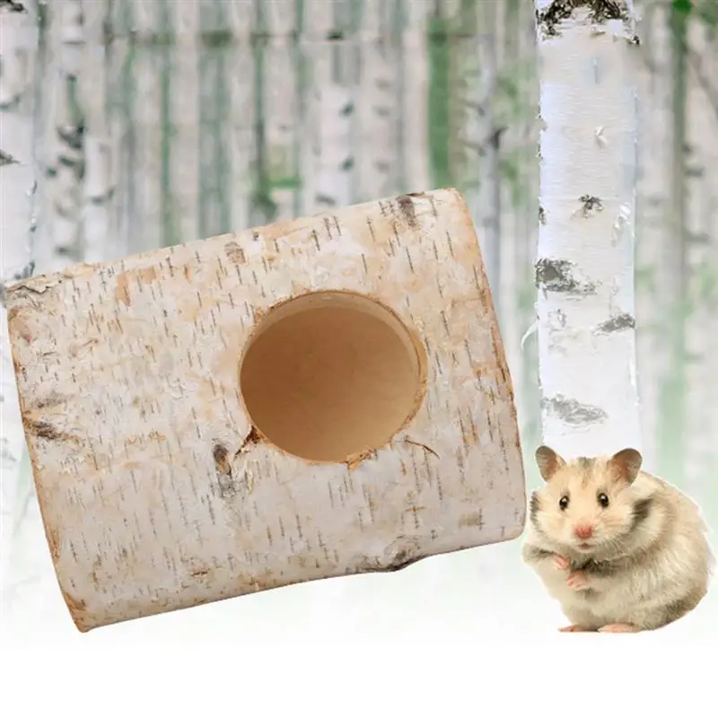 

Wooden Animal Tunnel Exercise Tube Chew Toy For Rabbit Ferret Hamster Hideout Tree Cave Tubes For Guinea Pig Small Animals Toy