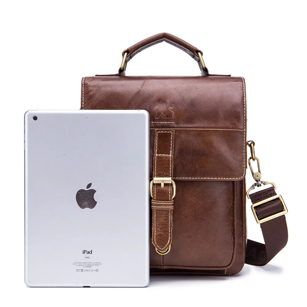 Сумка мессенджер LAOSHIZI Мужская из натуральной воловьей кожи| |