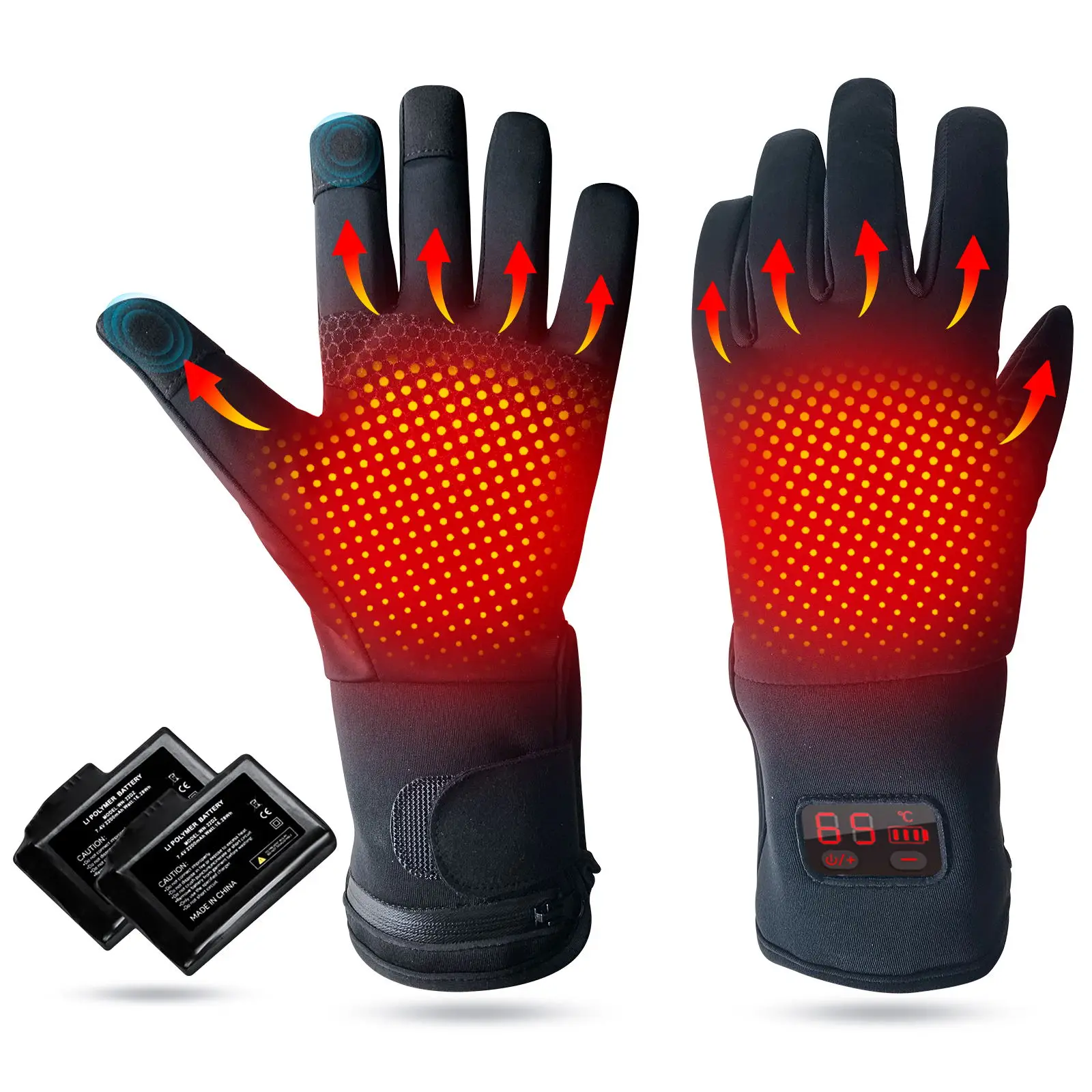 Перчатки с электрическим подогревом зимние варежки водонепроницаемые