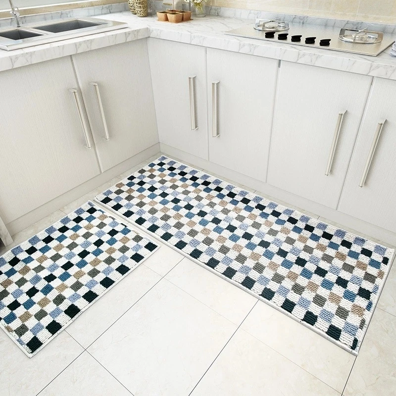 

Modern Geometrical Kitchen Mat Nonslip Bathroom Carpet Home Entrance Tapete Absorbent Kitchen Toilet Bathroom Floor Rug Doormat