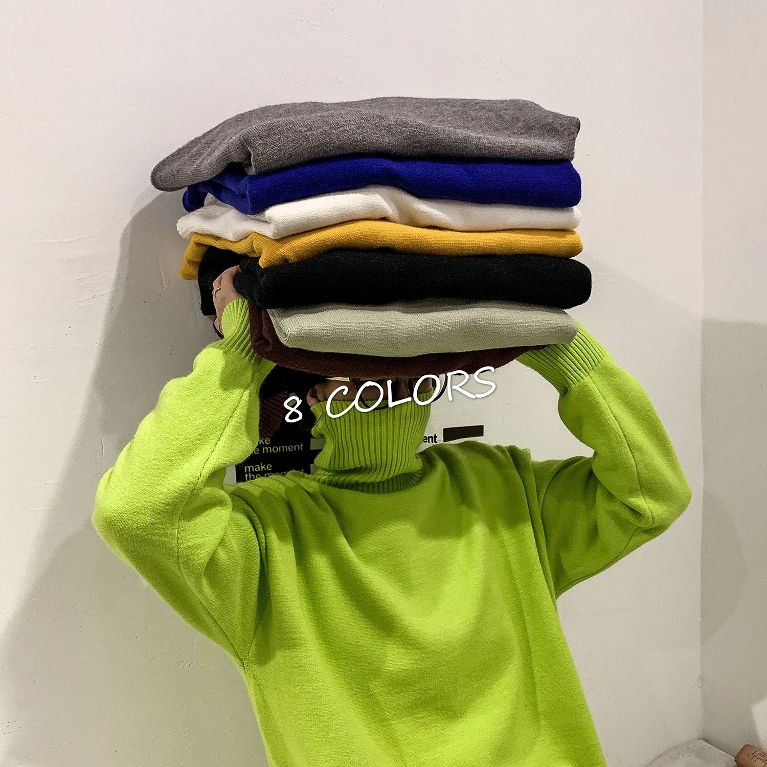 2019 зимние Для мужчин однотонный Цвет Вязание шерстяной свитер с пышным рукавом