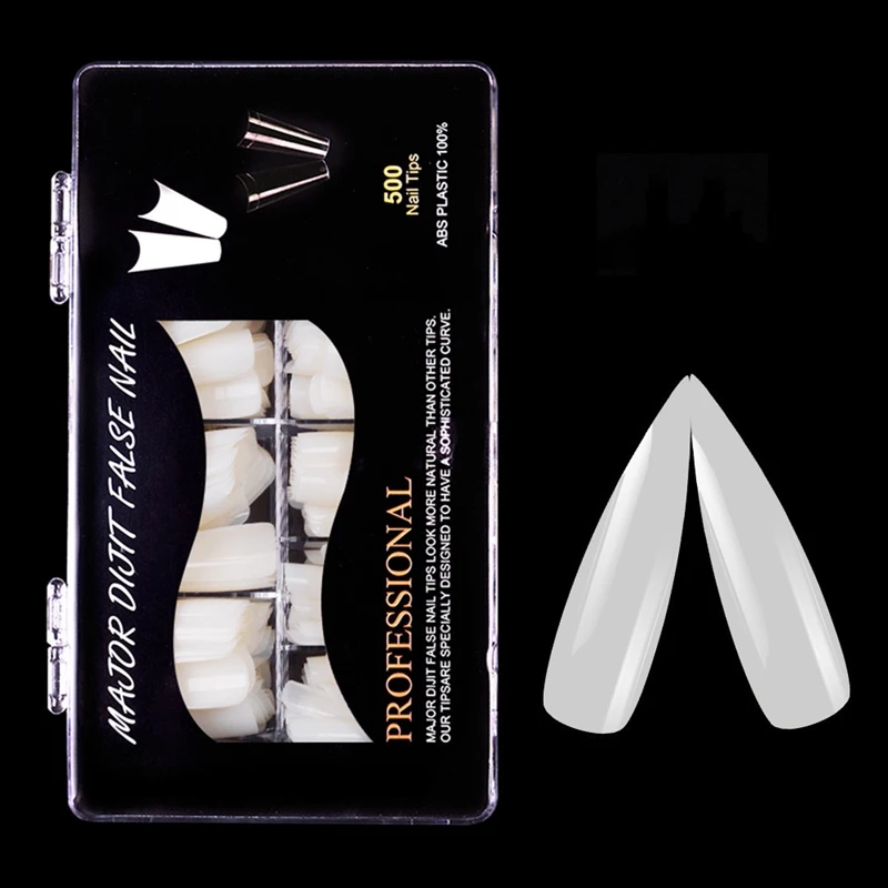 

500Pcs Long Pointed Fake Nail Artificial False Nails Art Tips Nail Extension