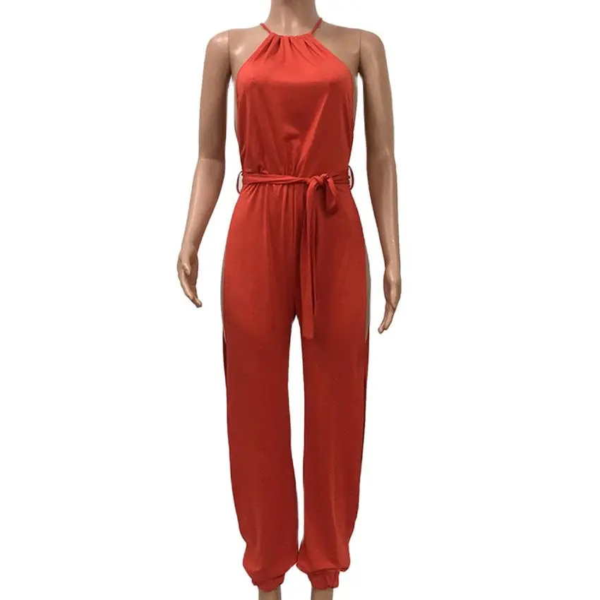 

Sexy clubwear Sleeveless jumpsuit women long romper summer lady bodysuit trousers beach jumpsuit coveralls playsuit female frock