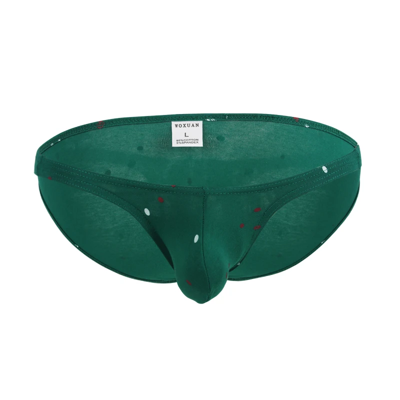 3PCS Mens Briefs Underwear Breathable Cotton Print Underpants Bulge Penis Pouch Low Waist U Convex Panties Jockstrap Gay Homens