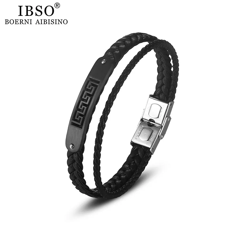 IBSO фирменный мужской набор кварцевых часов черные круглые кварцевые наручные
