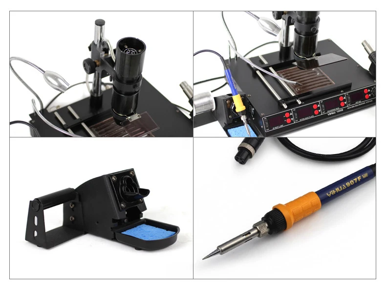 YIHUA 1000B 3 функции в 1 Инфракрасная паяльная станция SMD горячего воздуха+ 75 Вт паяльники+ 540 Вт станция предварительного нагрева 110 В/220 В