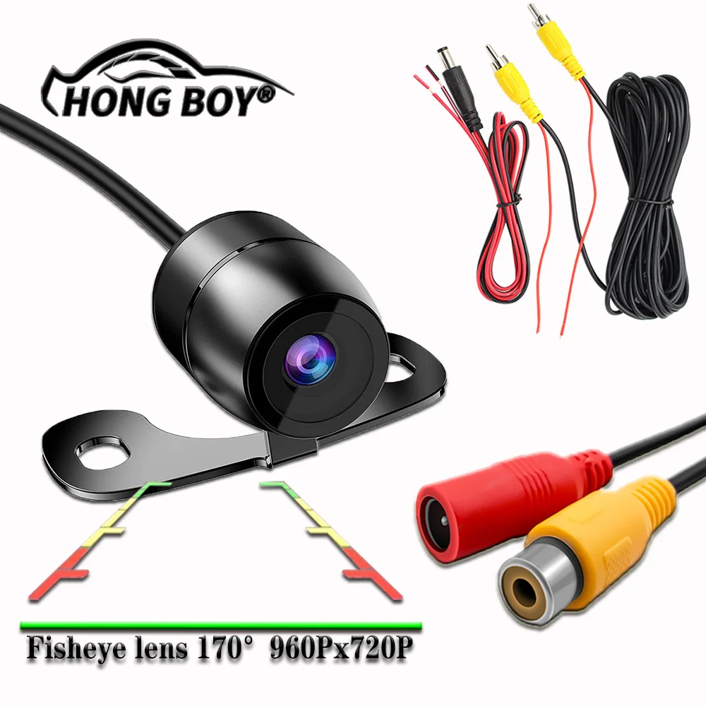 

Free Shipping, HongBoy Car Rear View Camera Night Vision Automatic Parking Monitor CCD Waterproof 170 Degree HD Video