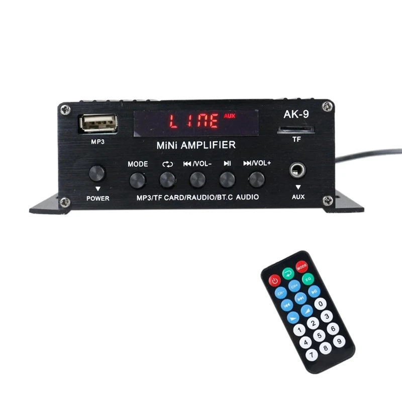 

AK9 Digital o Player BT Power Amplifier LCD Display BT Amplifier Amp Speaker with Remote Control EU Plug