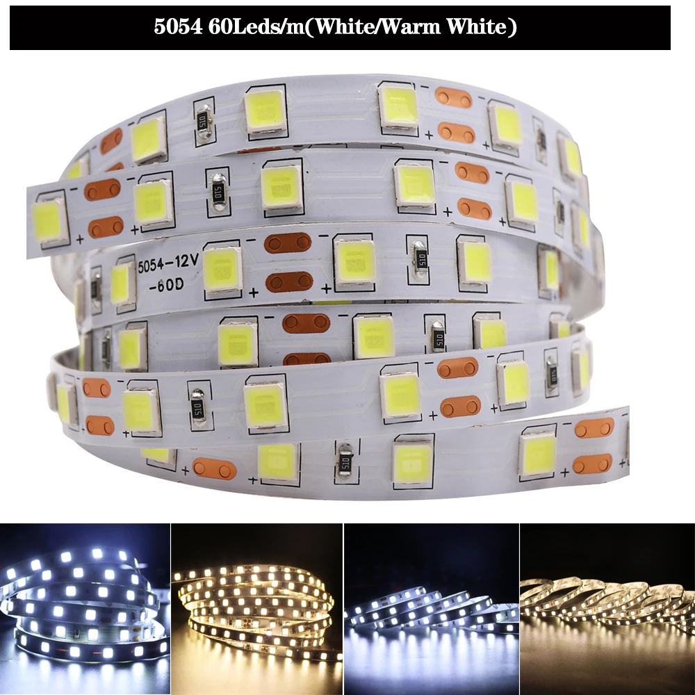 5 м/лот DC12V SMD5050 5054 2835 Светодиодная лента на веревочной ленте 300LED 1200LED