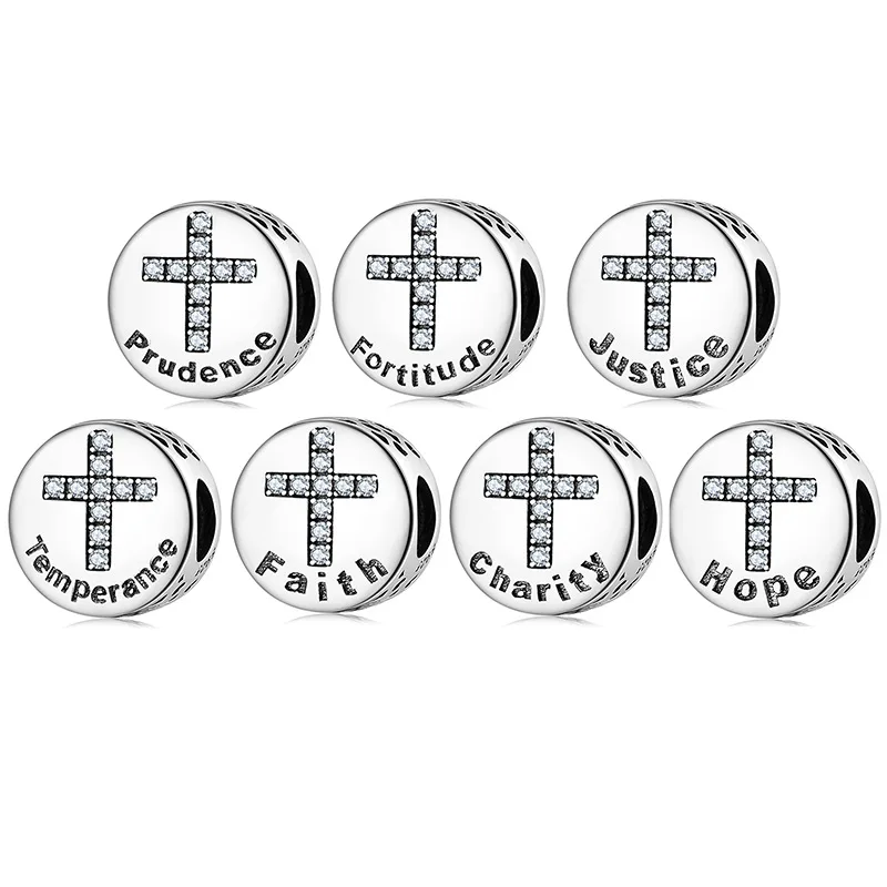 

S925 round quality English Series Beaded charm manual DIY accessories scattered pearl silver jewelry