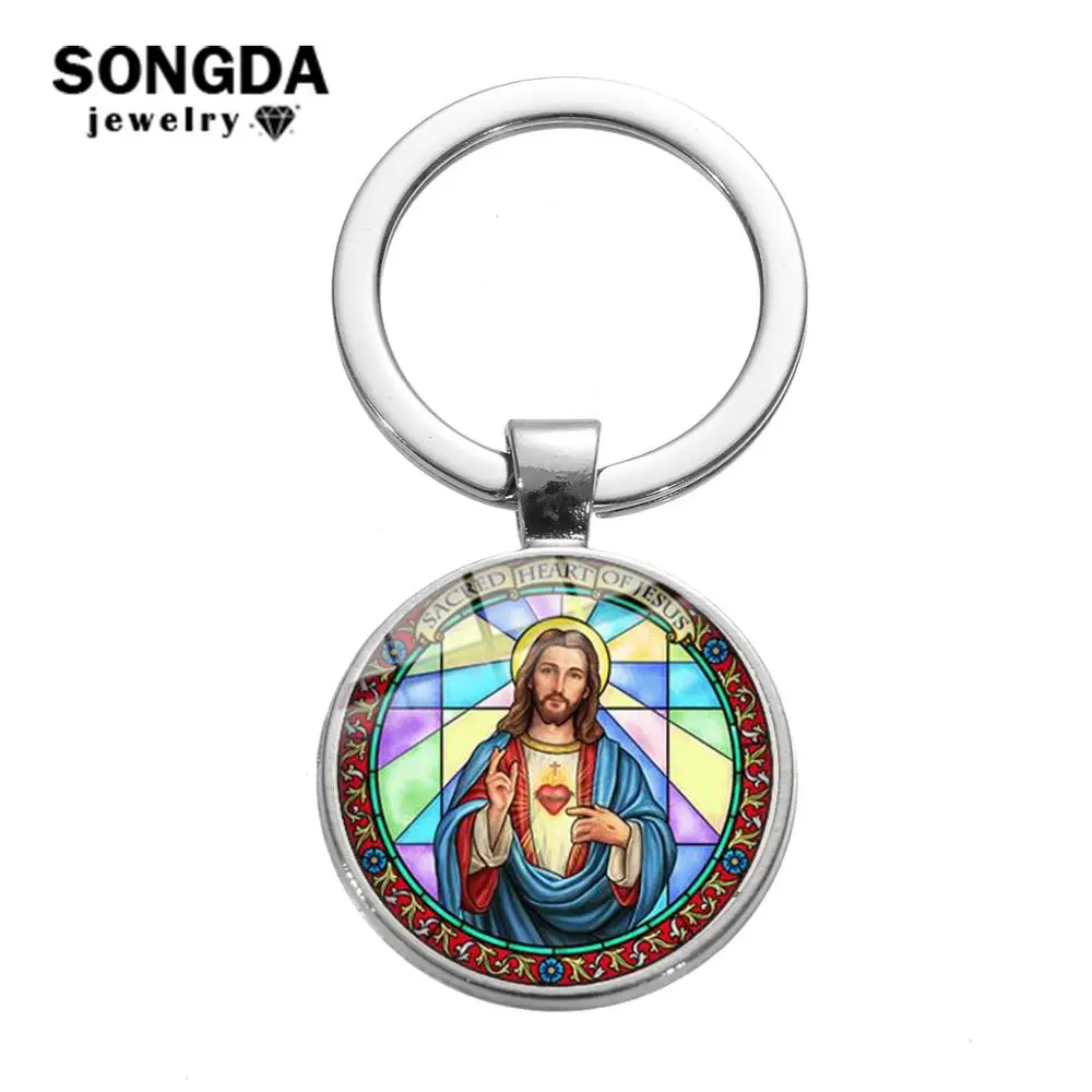 SONGDA христианский Иисус брелок религия мир любовь рыба крест мультфильм стекло