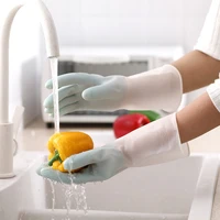 cleaning tools household washing gloves women washing clothes pvc gloves thin household brush bowl gradient color latex gloves