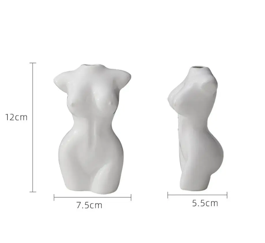 

Body Breast Art Vase Naked Female Dried Flower Bottle Ornaments Art Fun Floral Creative Ceramic Flowerpot Vase Ornaments Crafts