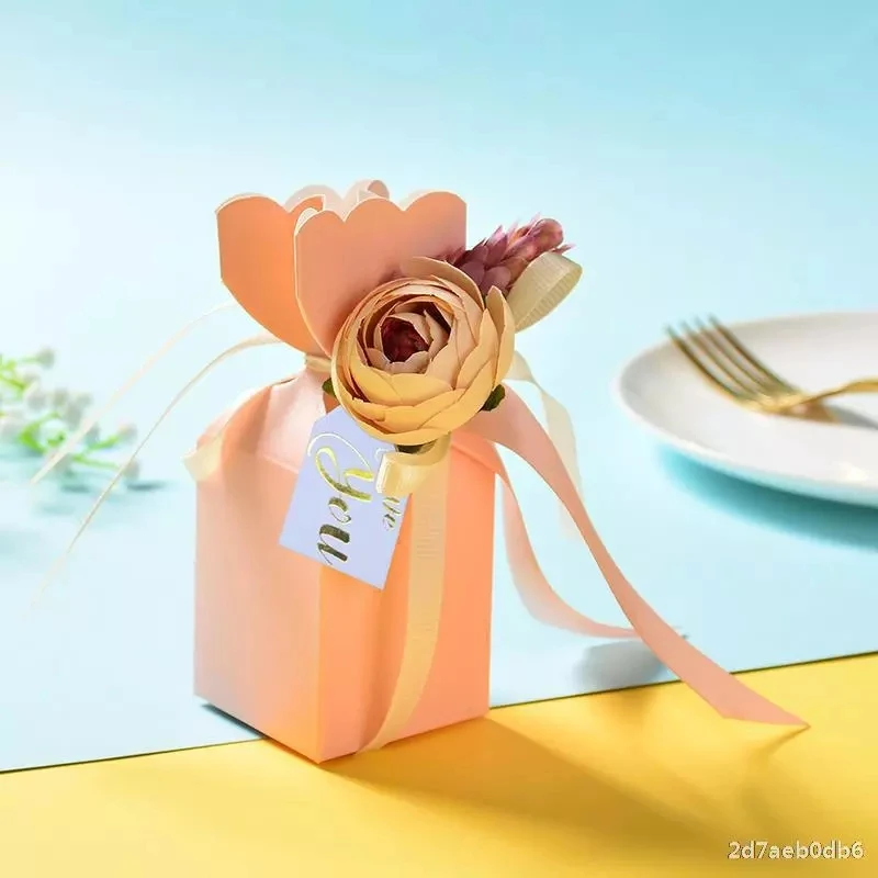 30 шт./лот ваза в форме коробки для конфет индивидуальная Свадебная коробка цветов
